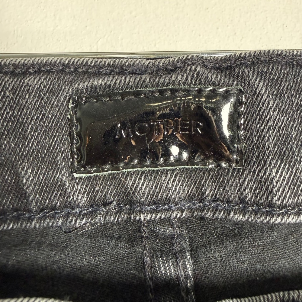 Mother The Weekender Fray Jeans Womens 28 Black Flare Night Shadow Frayed Hem - Picture 5 of 13